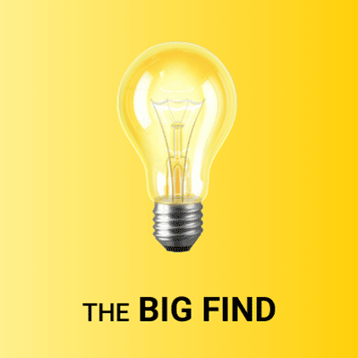 light bulb graphic to promote The Big Find with QVC and HSN
